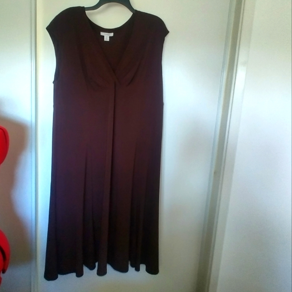 DRESS BARN Chocolate Brown Fit and Flare Dress size 18W